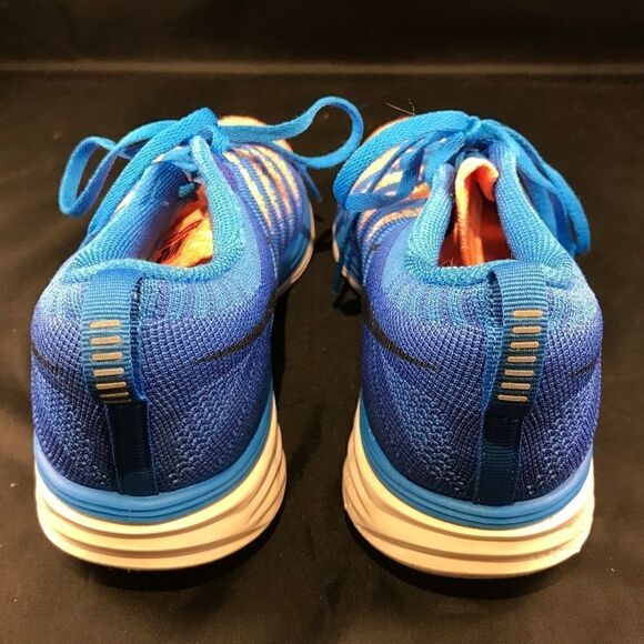 NIKE Air Zoom FLYKNIT Lunar 2 Blue Orange White Womens 8 US 39 EUR Running Shoes - Picture 5 of 14